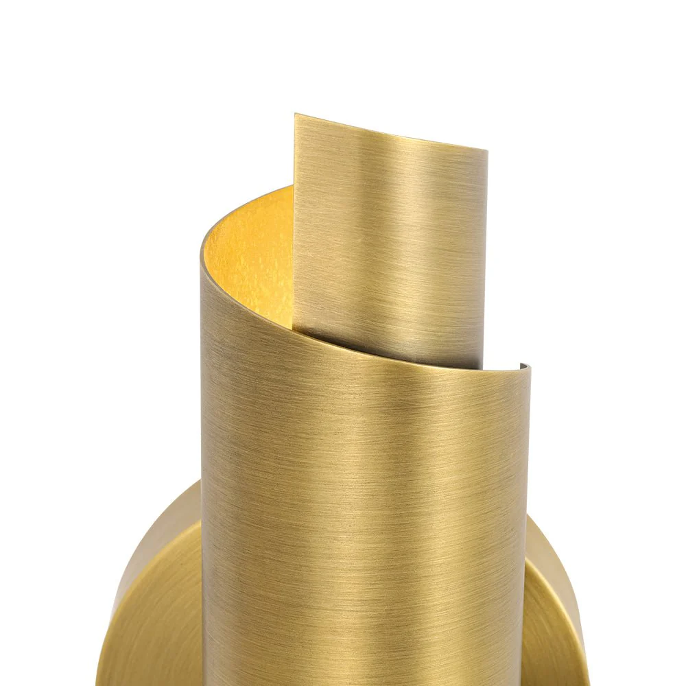Dimmable LED Aged Brass Up Down Metal Tube Wall Sconce - Image 13