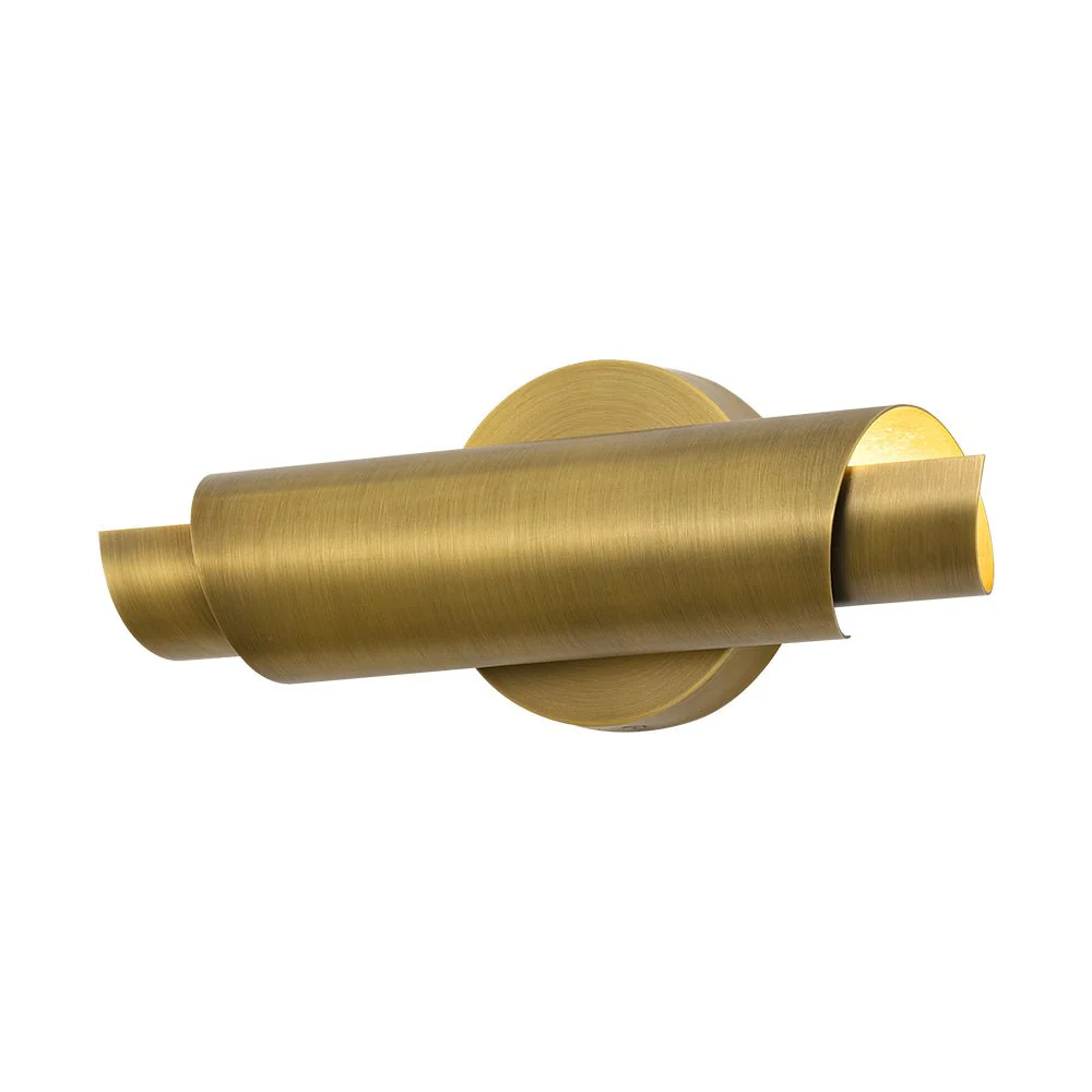 Dimmable LED Aged Brass Up Down Metal Tube Wall Sconce - Image 6