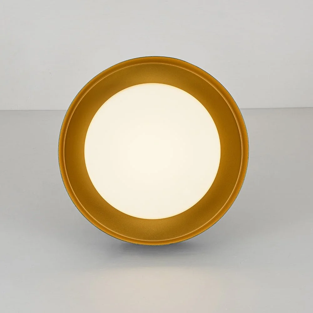 Dimmable LED Black Gold Iron Milky Glass Drum Flush Mount - Image 13