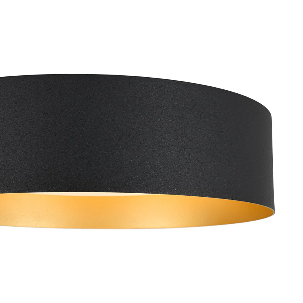 Dimmable LED Black Iron Milky Glass Round Drum Ceiling Light - Image 13