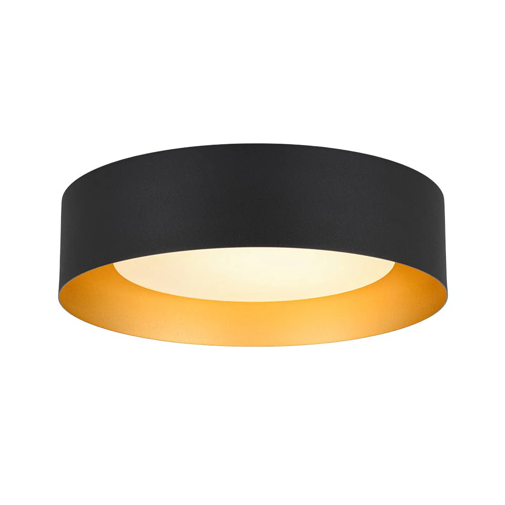 Dimmable LED Black Iron Milky Glass Round Drum Ceiling Light - Image 3