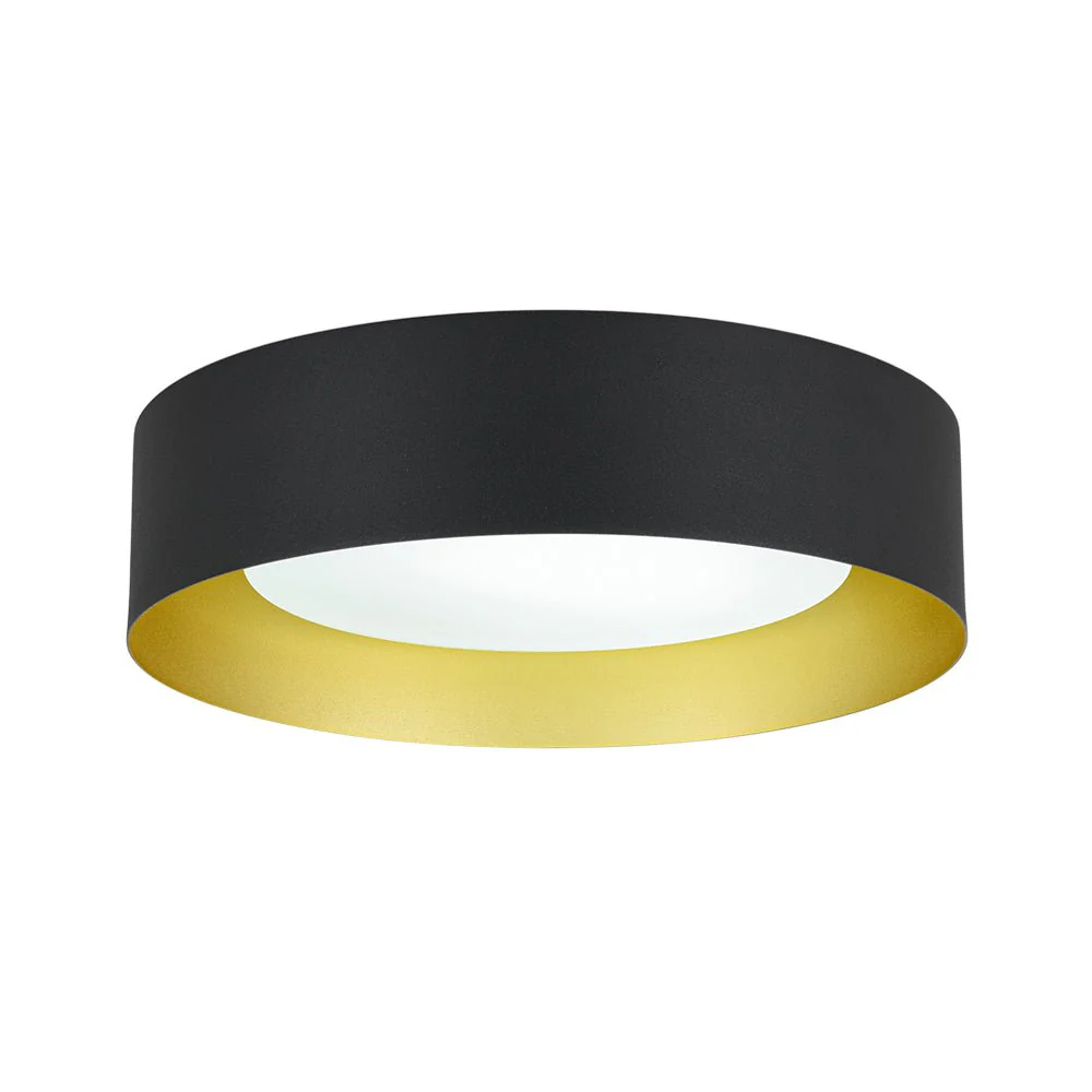 Dimmable LED Black Iron Milky Glass Round Drum Ceiling Light - Image 4