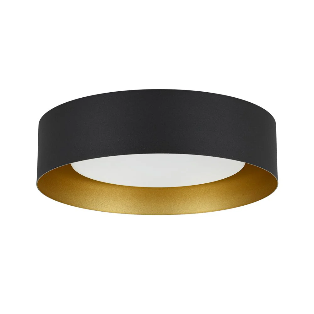 Dimmable LED Black Iron Milky Glass Round Drum Ceiling Light - Image 5