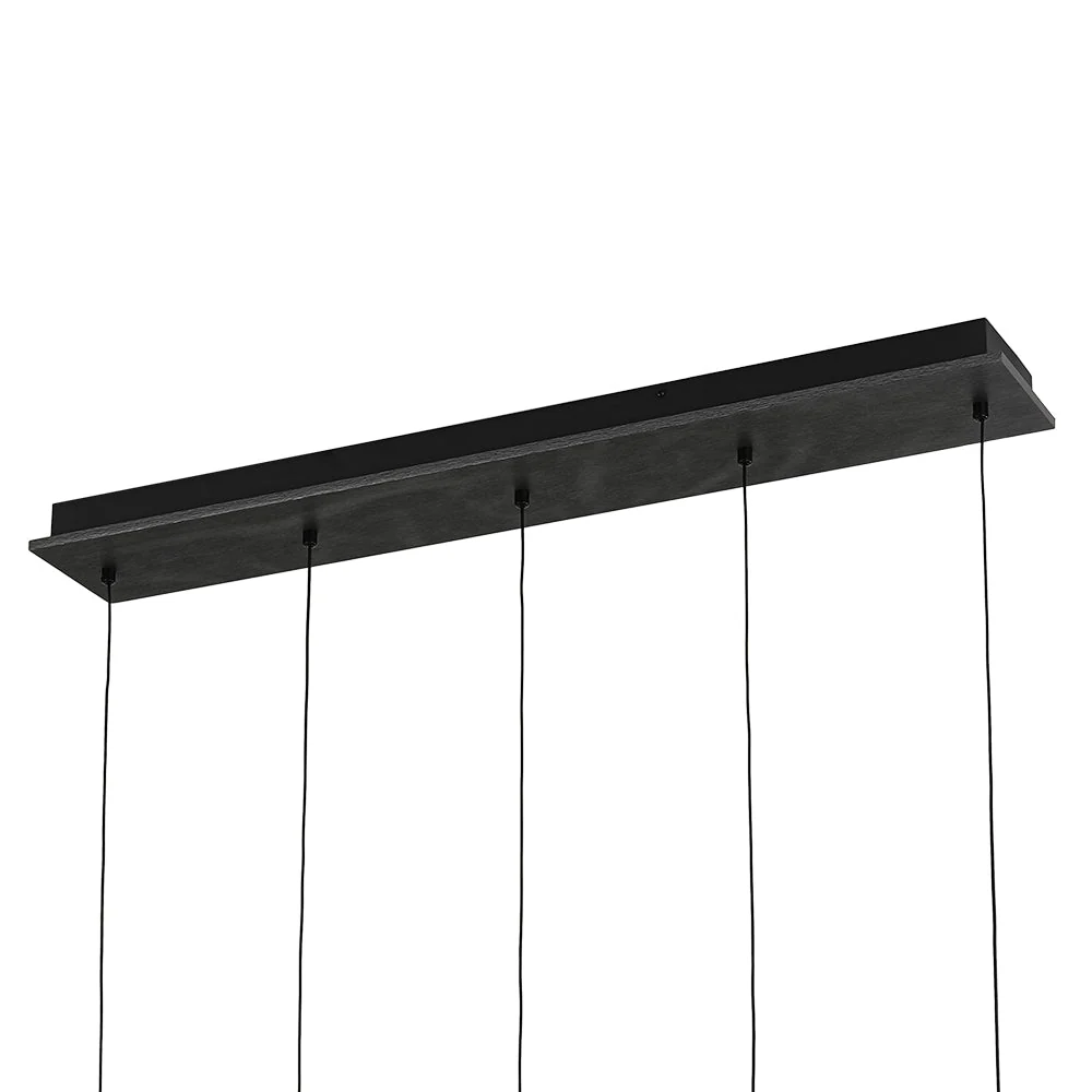 Dimmable LED Frosted Ribbed Glass Globe 5-Light Linear Island Pendant - Image 11