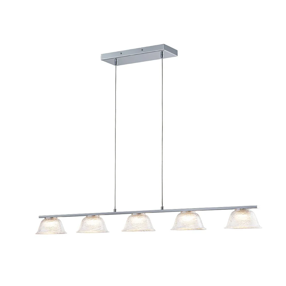 Dimmable LED Iridescent Glass Bell Island Chandelier - Image 13