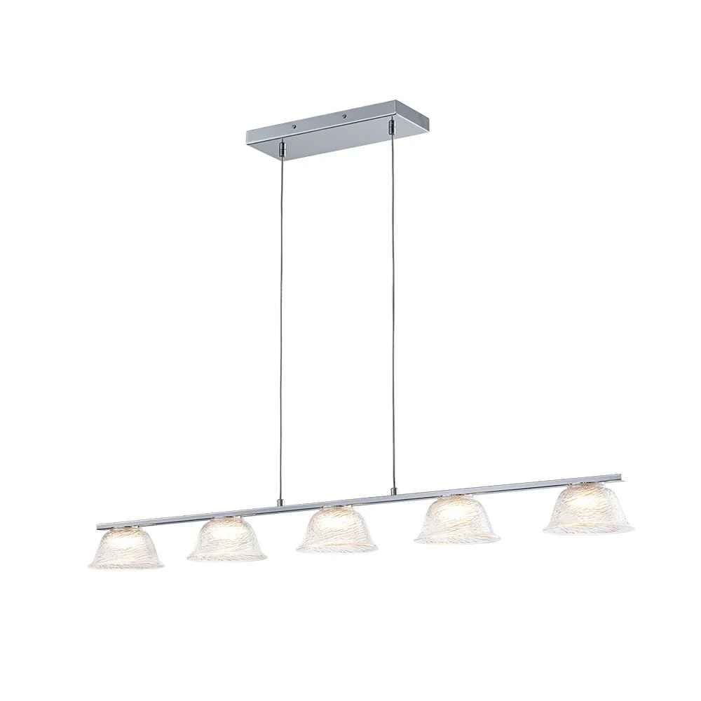 Dimmable LED Iridescent Glass Bell Island Chandelier - Image 14