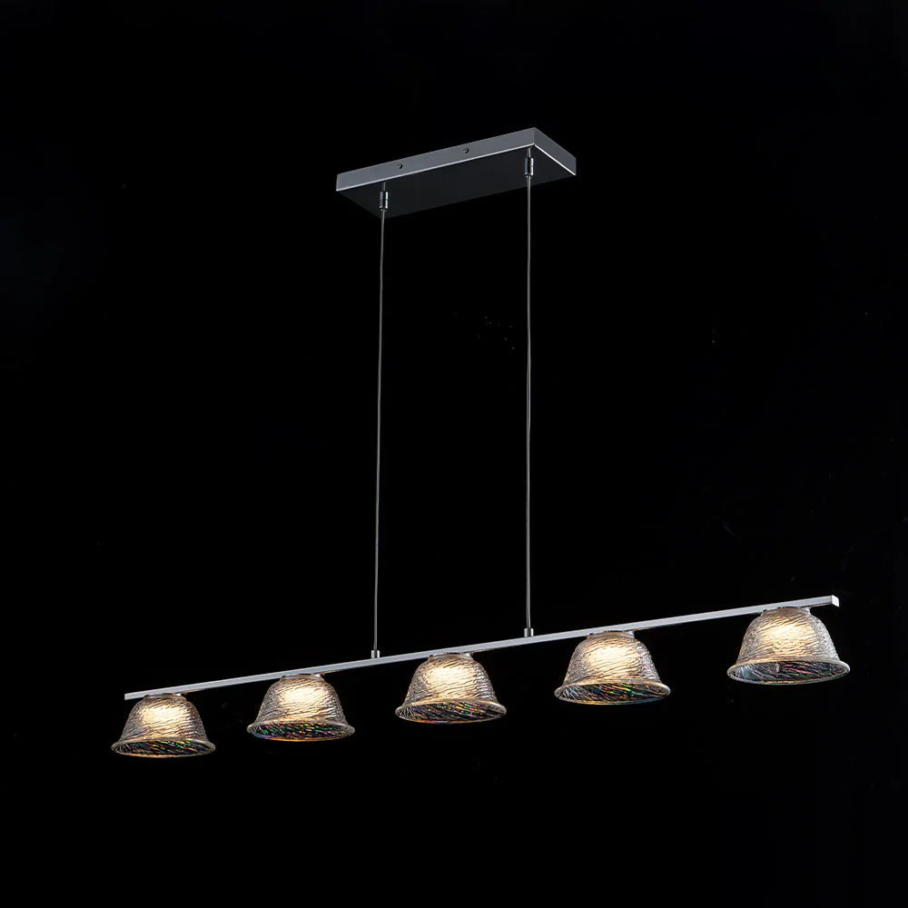 Dimmable LED Iridescent Glass Bell Island Chandelier - Image 3