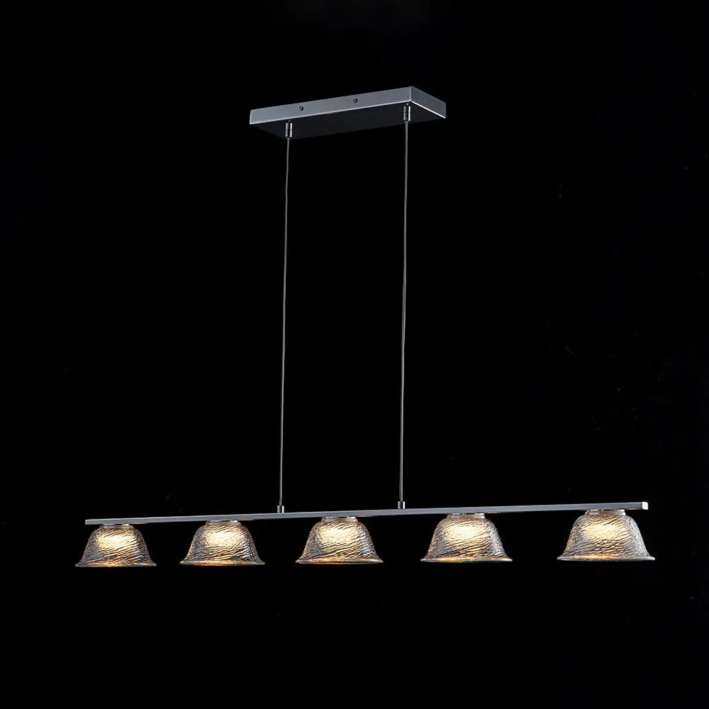 Dimmable LED Iridescent Glass Bell Island Chandelier - Image 4