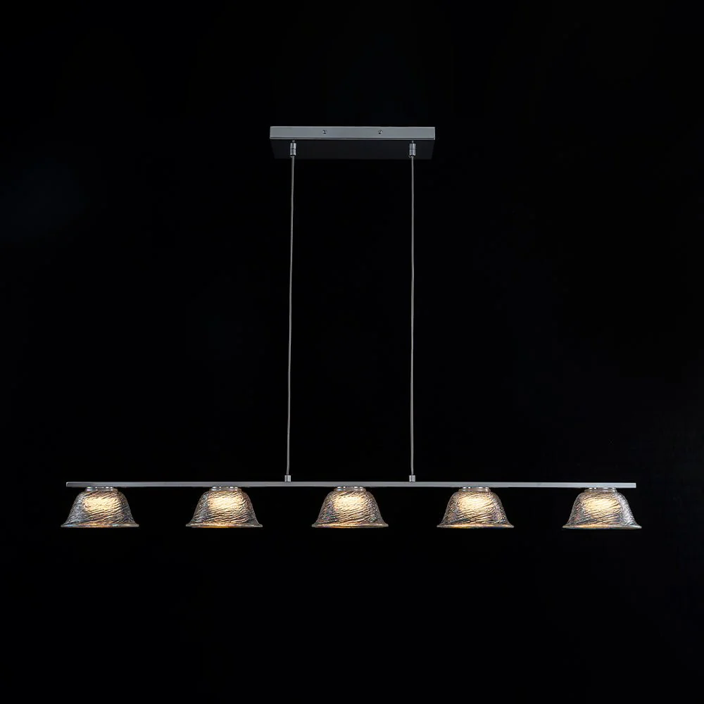 Dimmable LED Iridescent Glass Bell Island Chandelier - Image 5