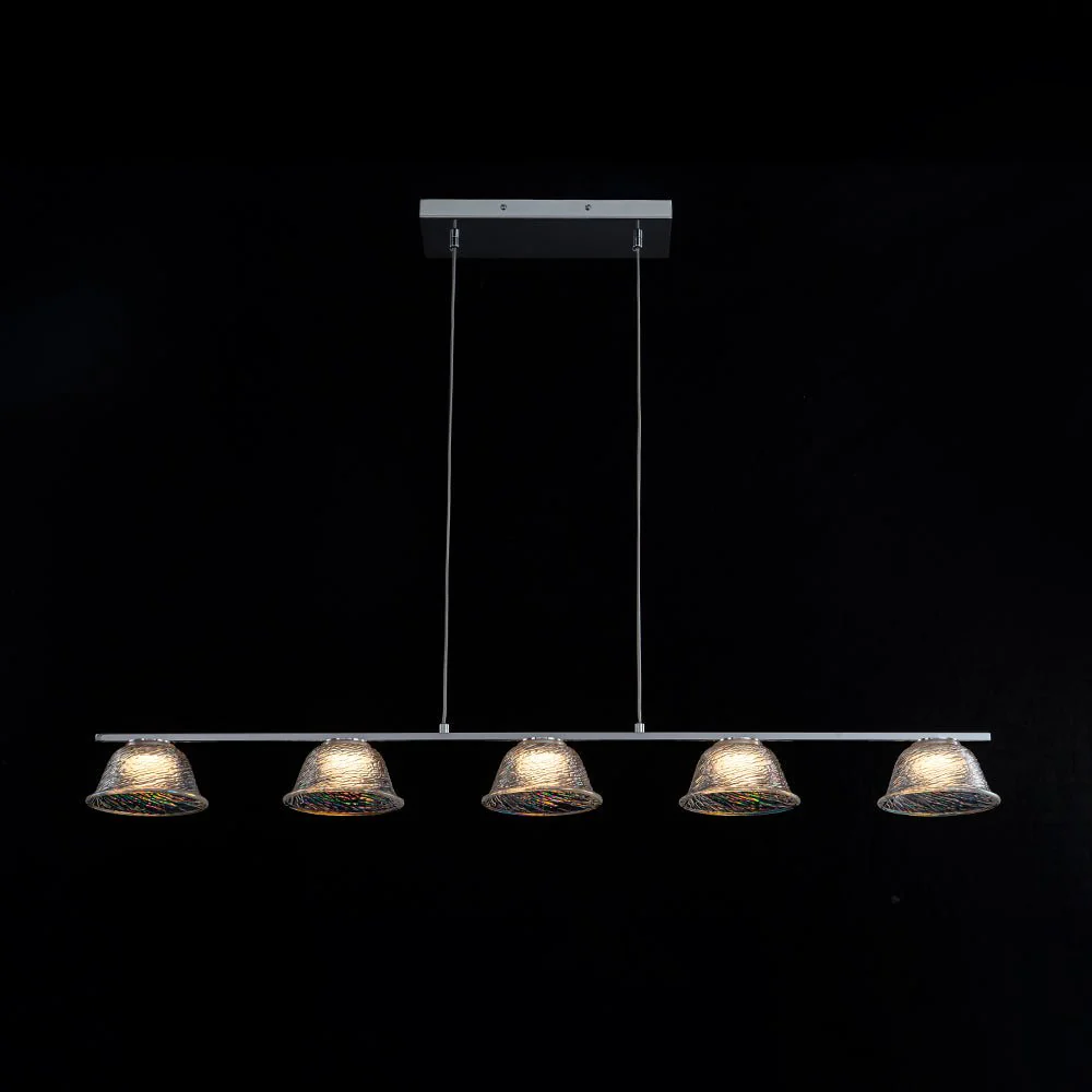 Dimmable LED Iridescent Glass Bell Island Chandelier - Image 6