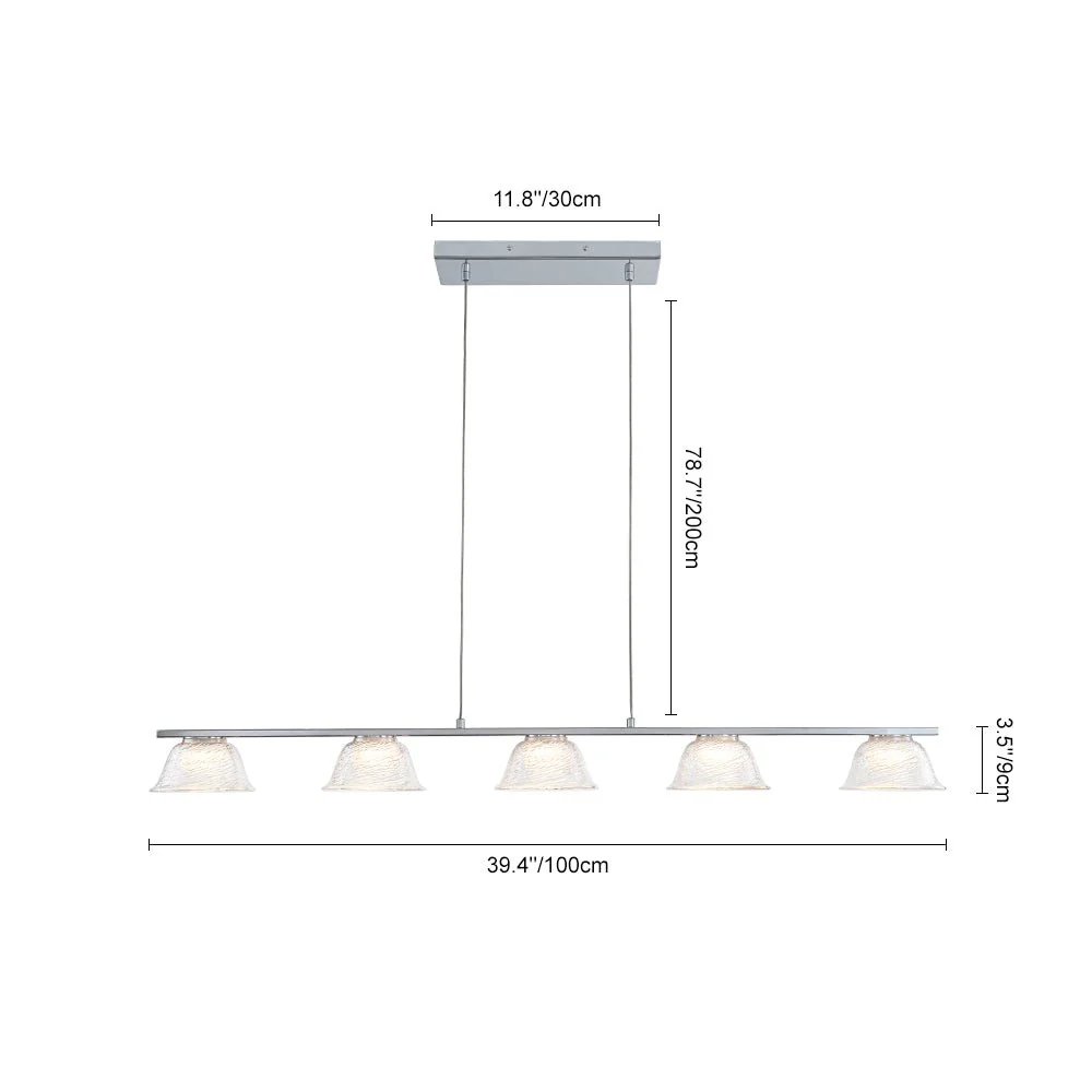Dimmable LED Iridescent Glass Bell Island Chandelier - Image 7