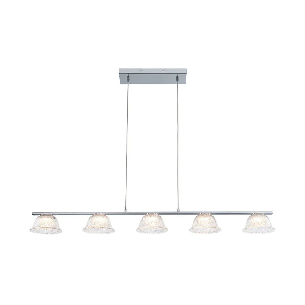 Dimmable LED Iridescent Glass Bell Island Chandelier - Image 8