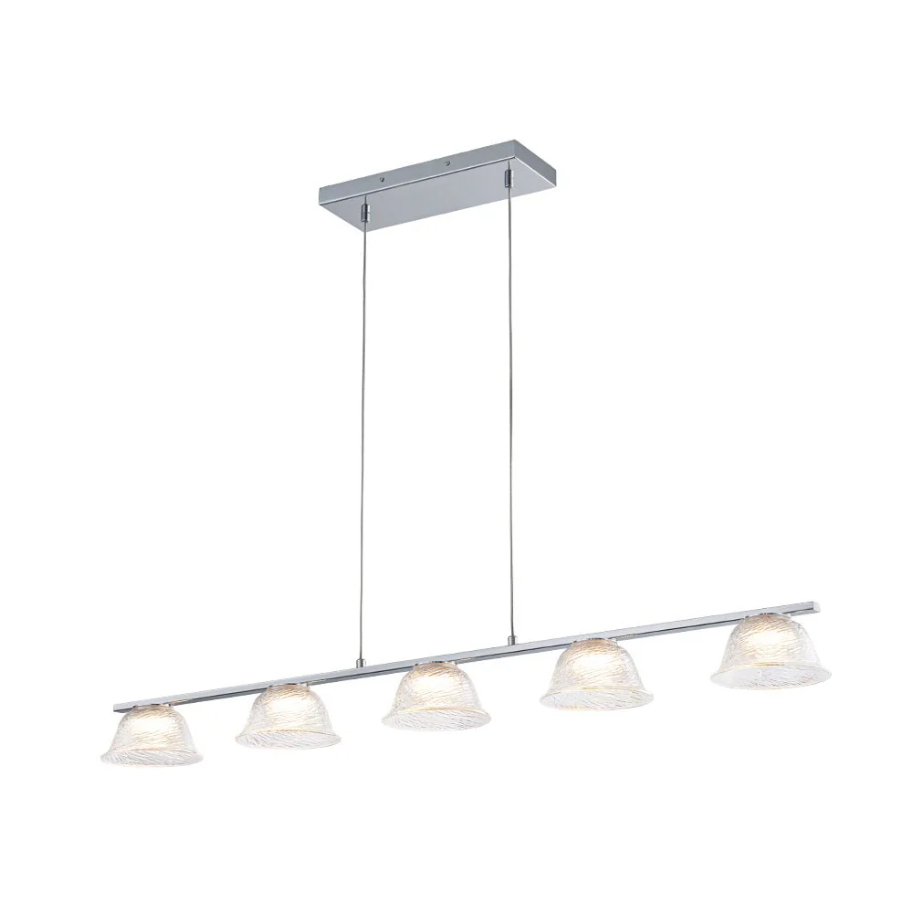 Dimmable LED Iridescent Glass Bell Island Chandelier - Image 9