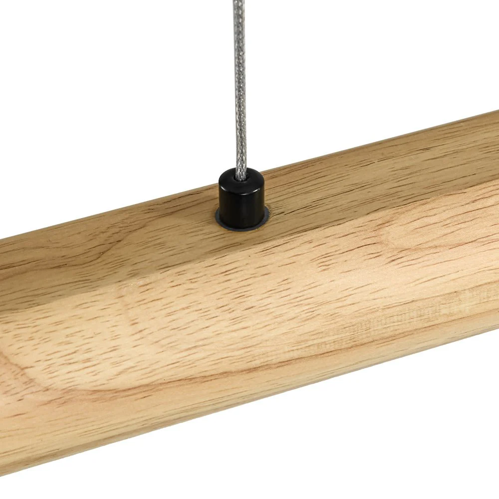 Dimmable LED Pine Wooden Wide Linear Island Pendant - Image 12