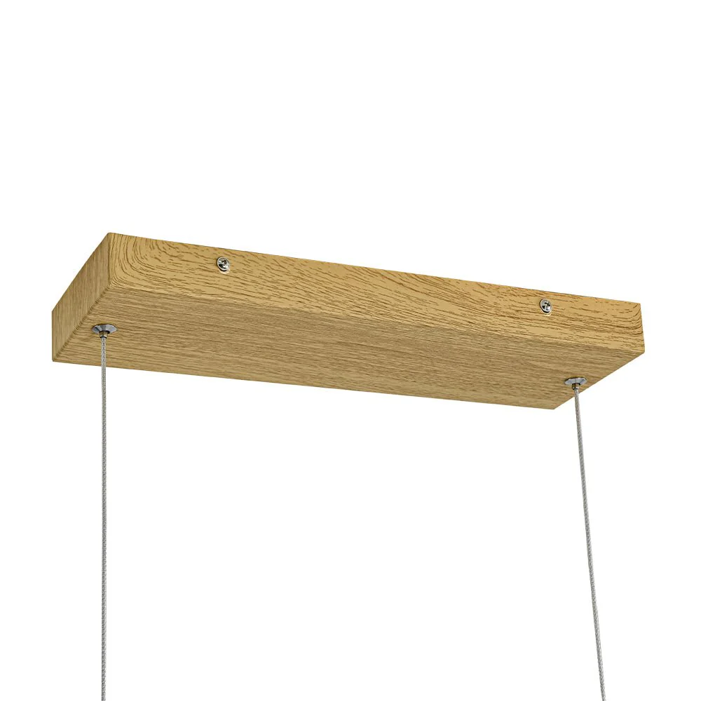 Dimmable LED Pine Wooden Wide Linear Island Pendant - Image 13