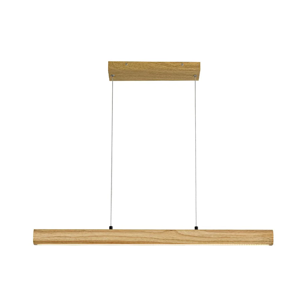 Dimmable LED Pine Wooden Wide Linear Island Pendant - Image 3