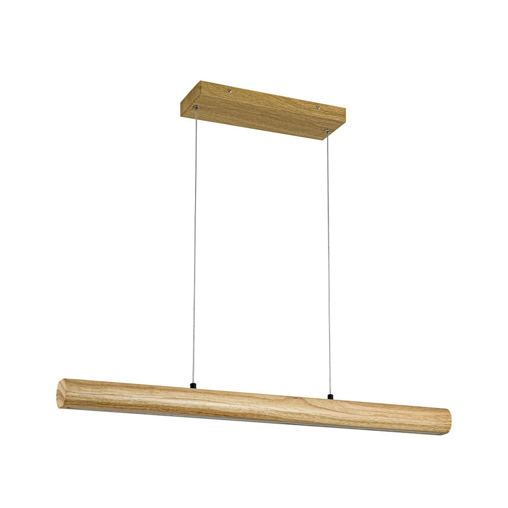 Dimmable LED Pine Wooden Wide Linear Island Pendant - Image 5