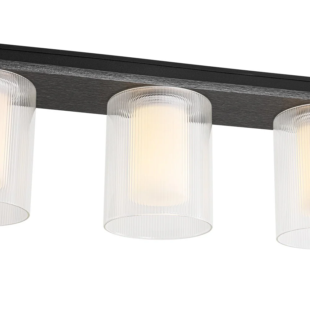 Dimmable LED Ribbed Glass Shade Kitchen Island Chandelier - Image 11
