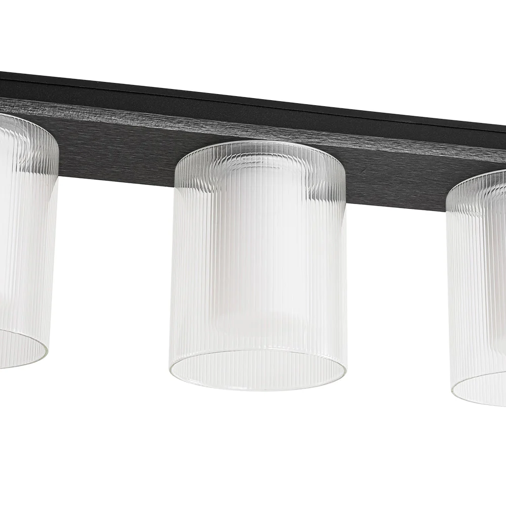 Dimmable LED Ribbed Glass Shade Kitchen Island Chandelier - Image 12