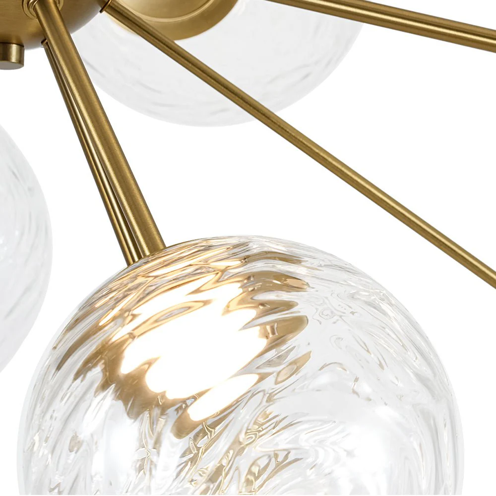Dimmable LED Ripple Glass Bubble Sputnik Sunburst Chandelier - Image 14