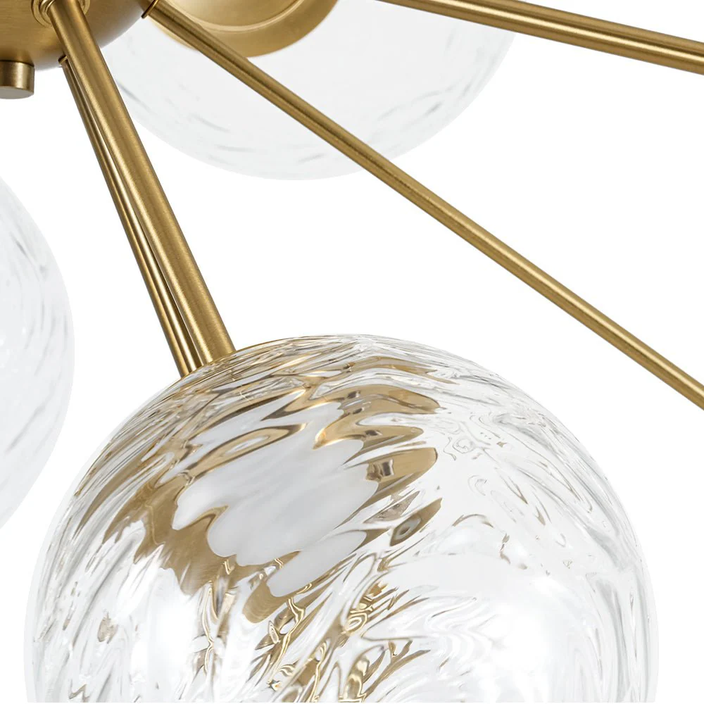 Dimmable LED Ripple Glass Bubble Sputnik Sunburst Chandelier - Image 15