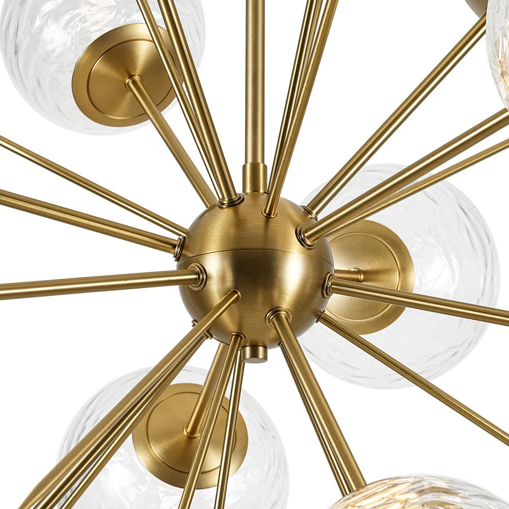Dimmable LED Ripple Glass Bubble Sputnik Sunburst Chandelier - Image 16