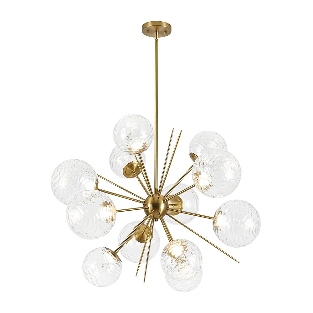 Dimmable LED Ripple Glass Bubble Sputnik Sunburst Chandelier - Image 3