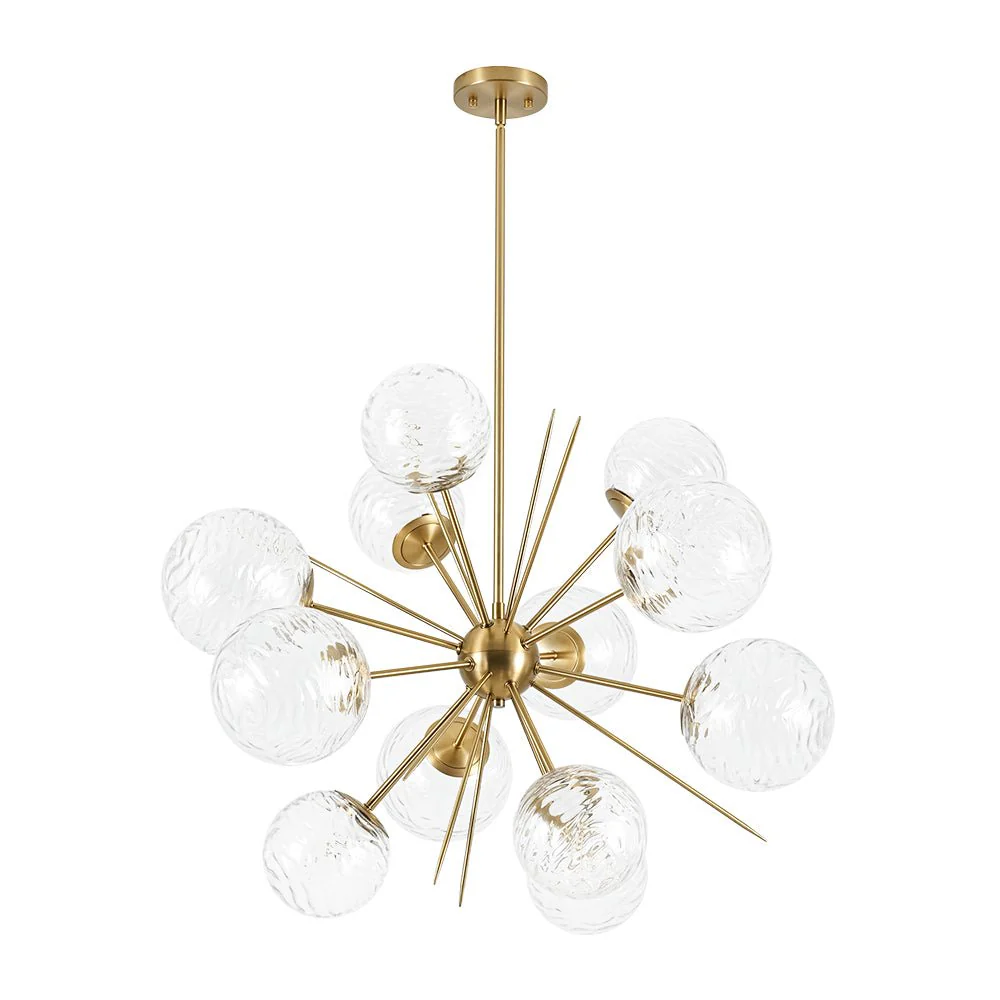 Dimmable LED Ripple Glass Bubble Sputnik Sunburst Chandelier - Image 4