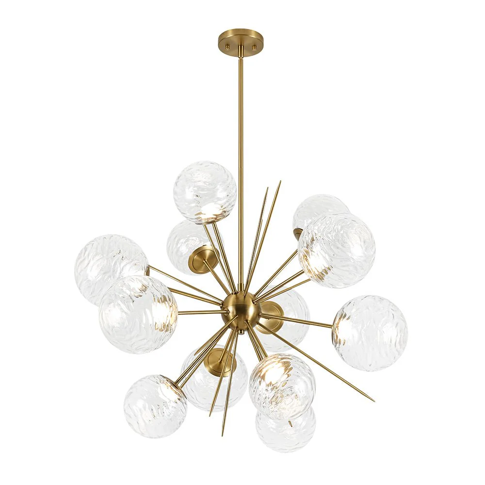 Dimmable LED Ripple Glass Bubble Sputnik Sunburst Chandelier - Image 5