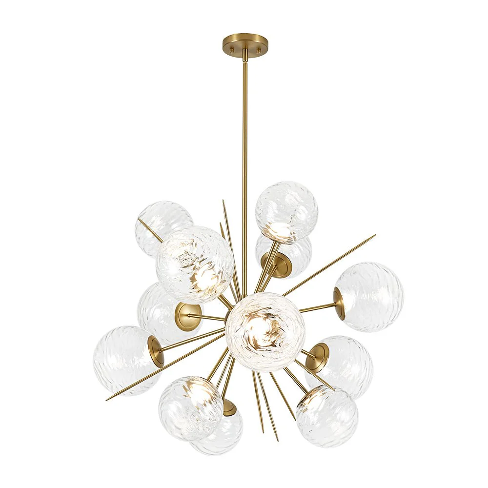 Dimmable LED Ripple Glass Bubble Sputnik Sunburst Chandelier - Image 6