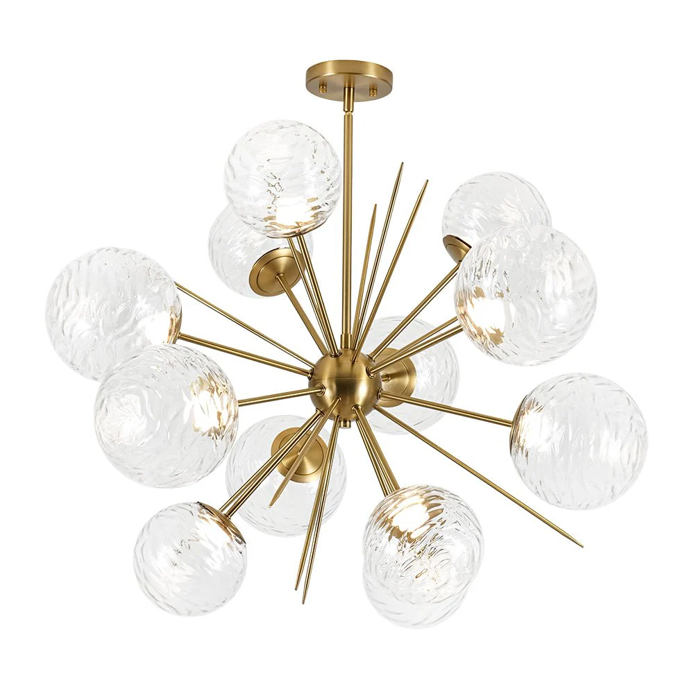 Dimmable LED Ripple Glass Bubble Sputnik Sunburst Chandelier - Image 7