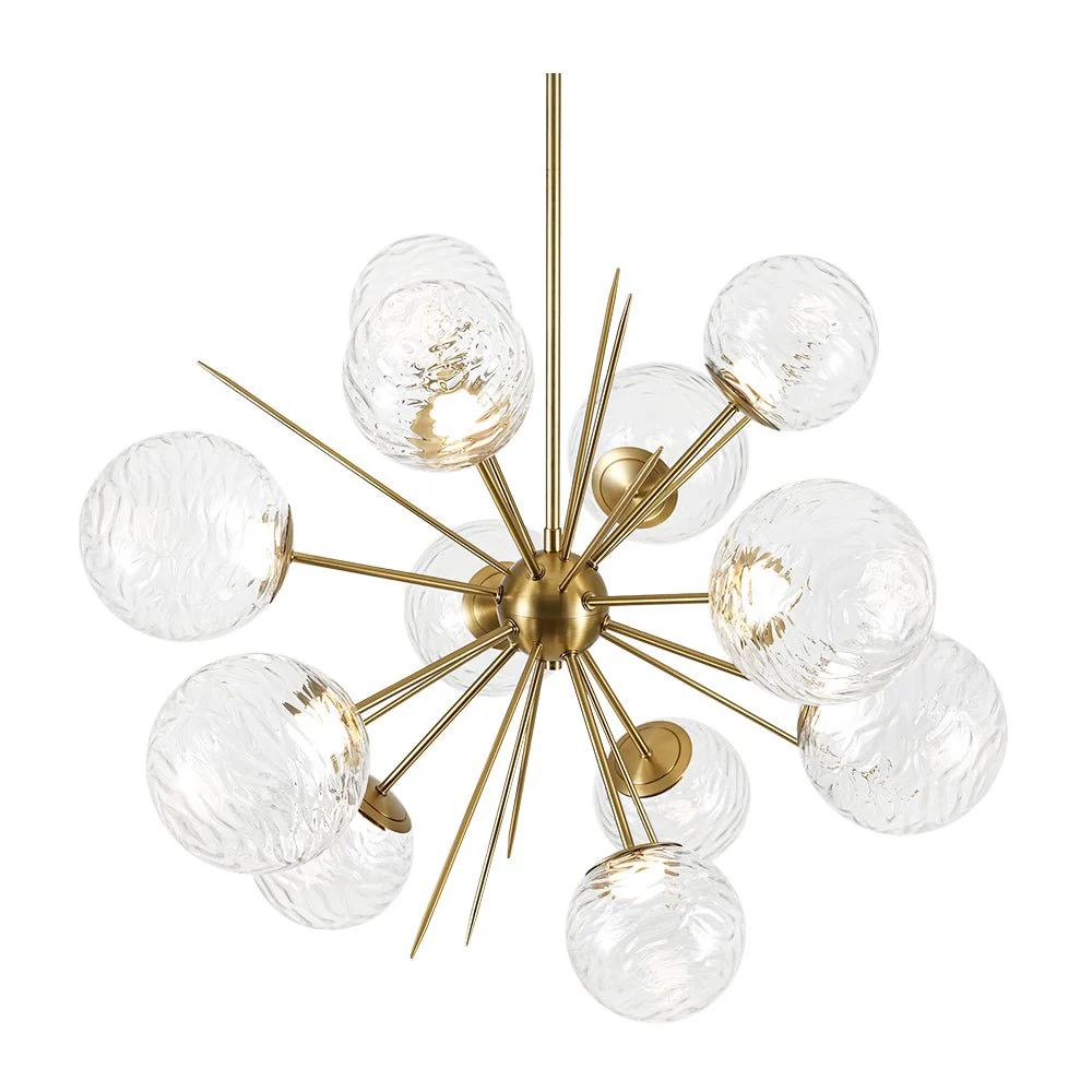 Dimmable LED Ripple Glass Bubble Sputnik Sunburst Chandelier - Image 9