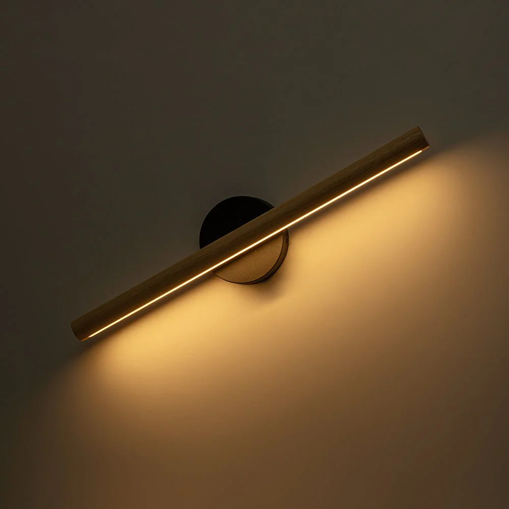 Dimmable LED Rotatable Linear Wooden Vanity Sconce Picture Light - Image 10