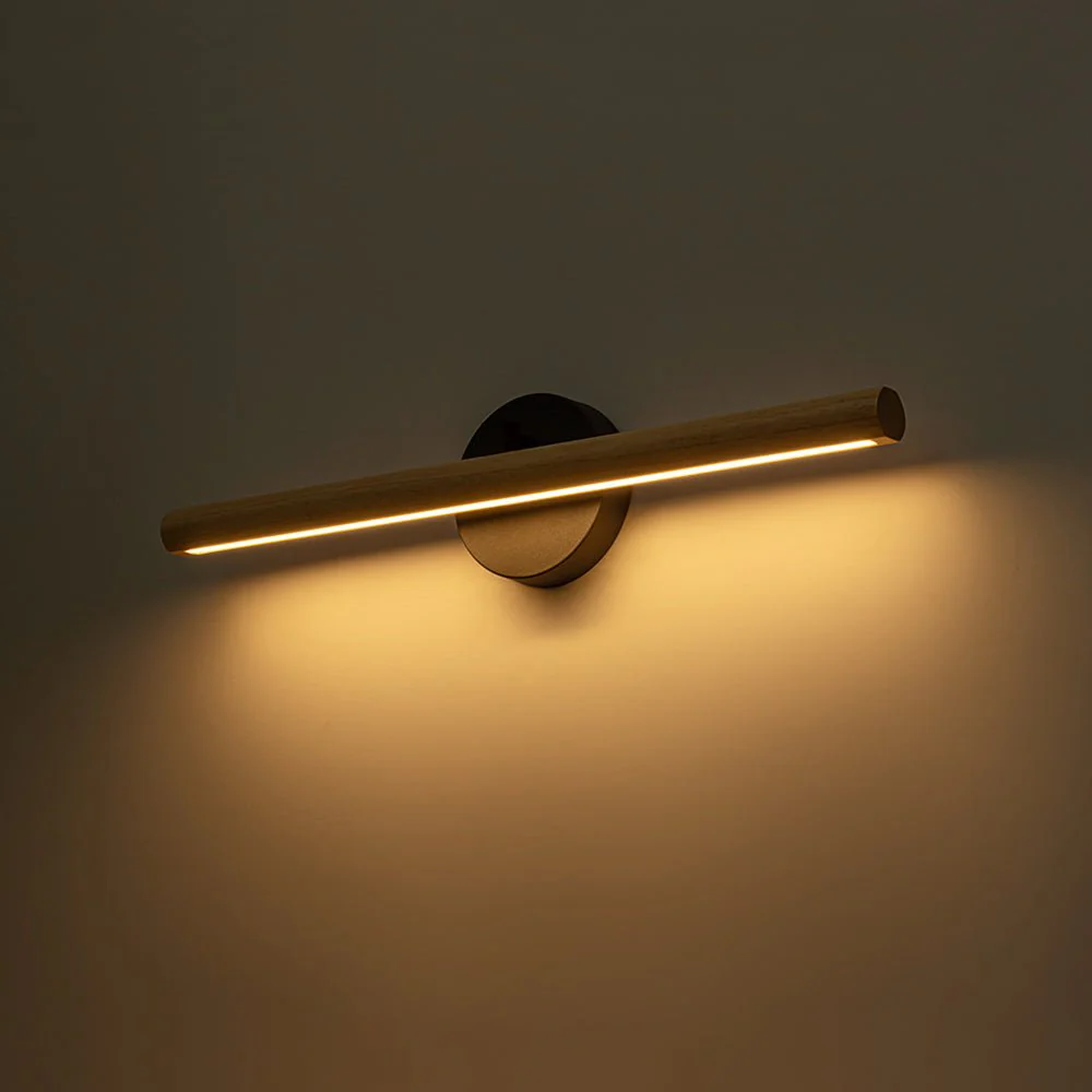 Dimmable LED Rotatable Linear Wooden Vanity Sconce Picture Light - Image 11