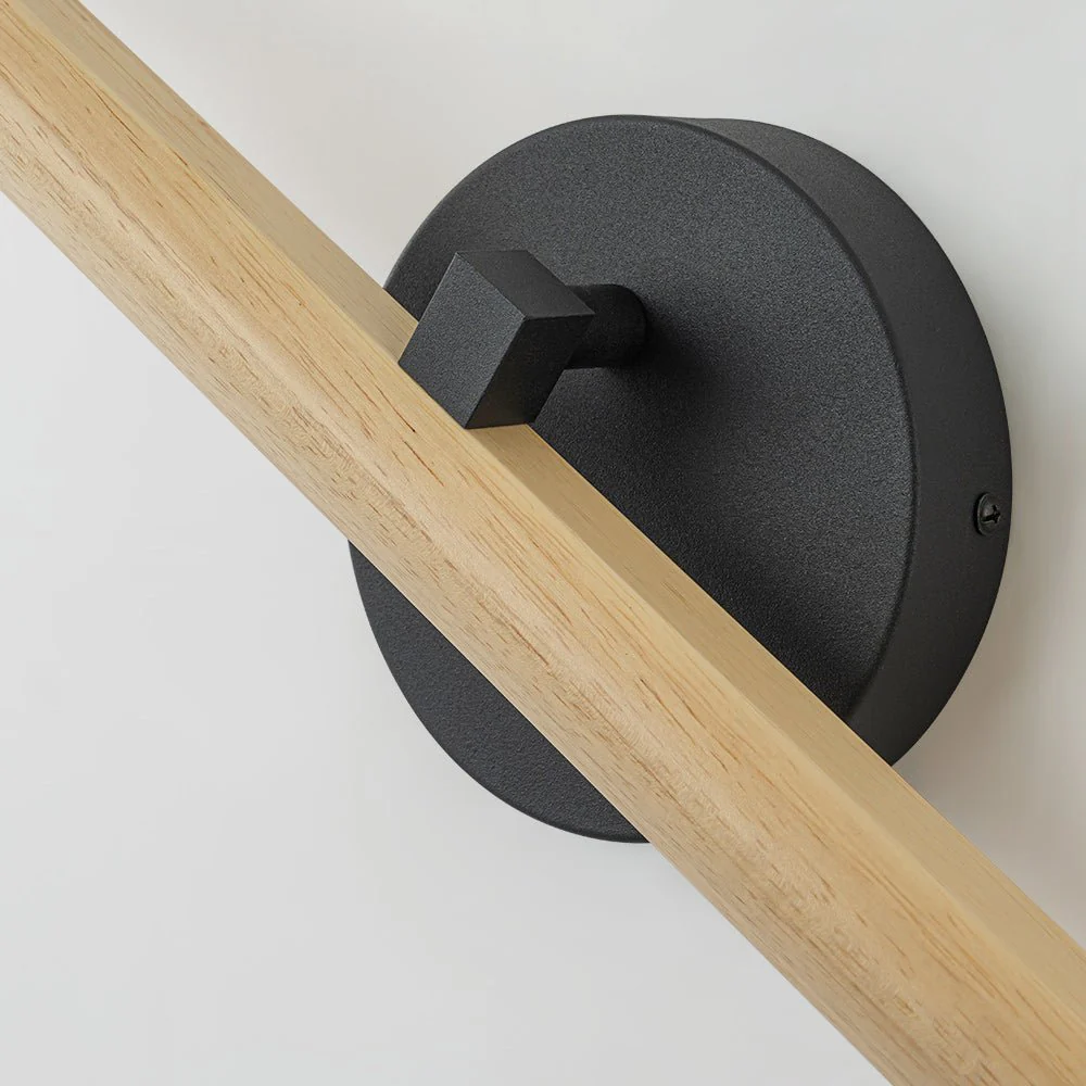 Dimmable LED Rotatable Linear Wooden Vanity Sconce Picture Light - Image 12
