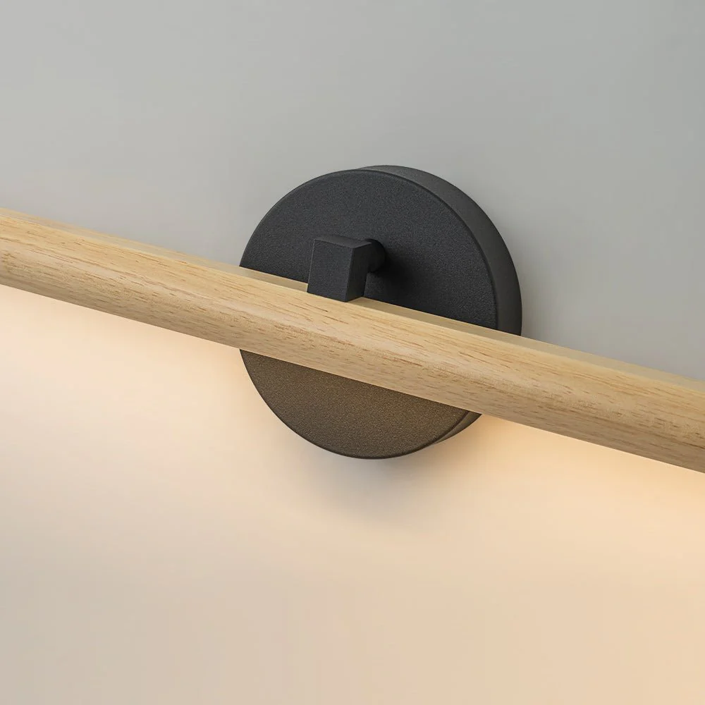 Dimmable LED Rotatable Linear Wooden Vanity Sconce Picture Light - Image 13
