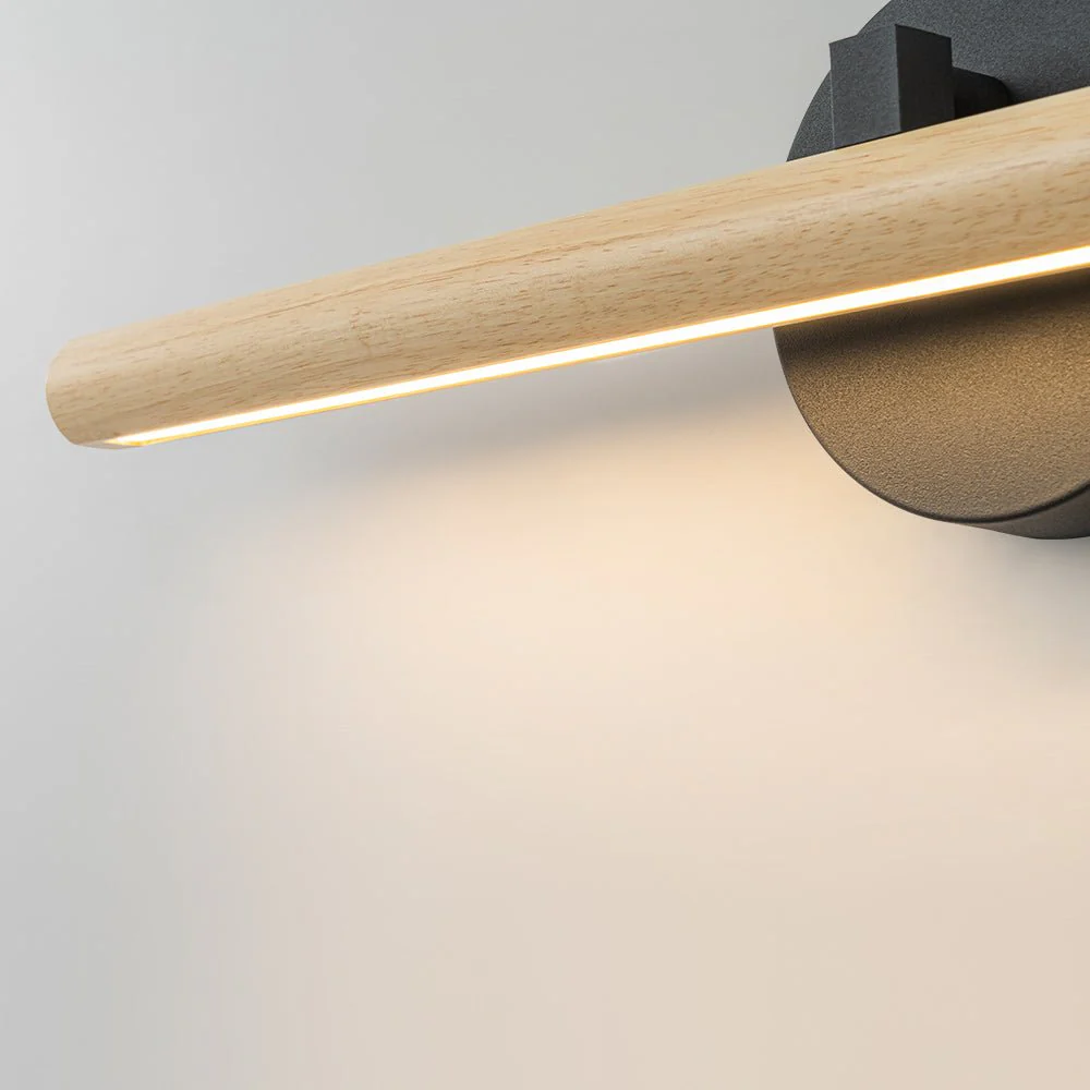 Dimmable LED Rotatable Linear Wooden Vanity Sconce Picture Light - Image 15