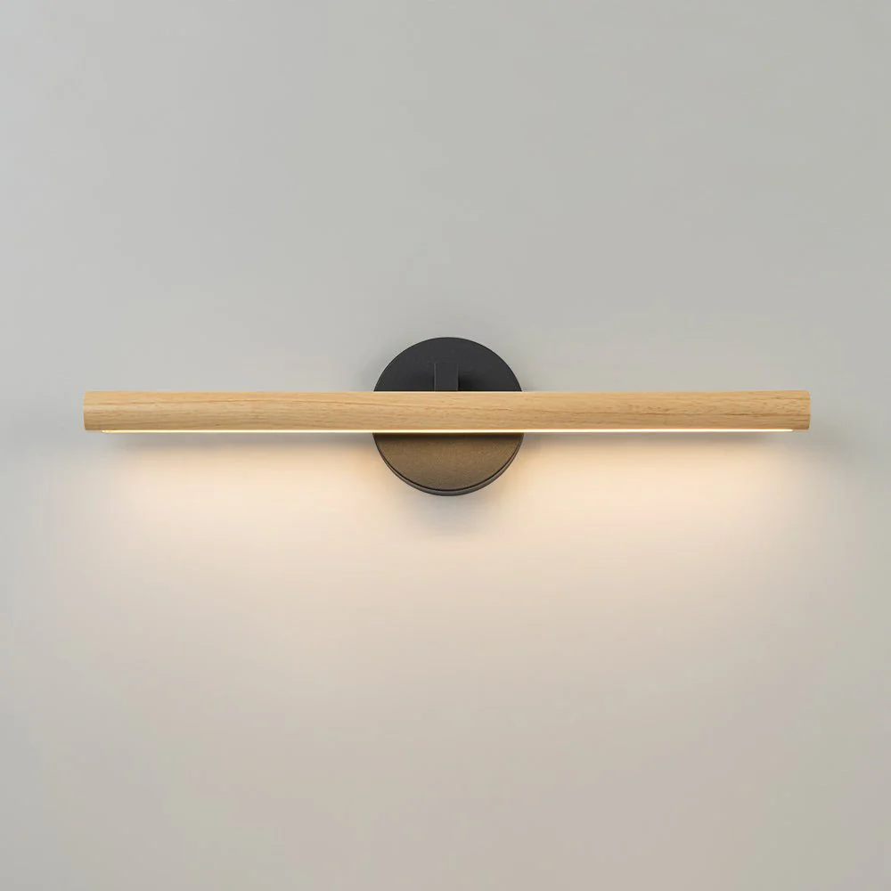 Dimmable LED Rotatable Linear Wooden Vanity Sconce Picture Light - Image 3