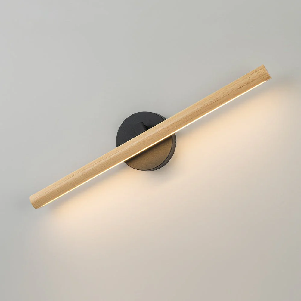 Dimmable LED Rotatable Linear Wooden Vanity Sconce Picture Light - Image 4