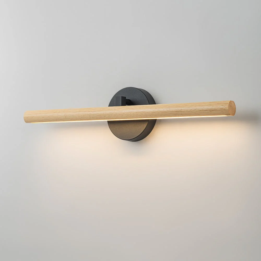 Dimmable LED Rotatable Linear Wooden Vanity Sconce Picture Light - Image 6