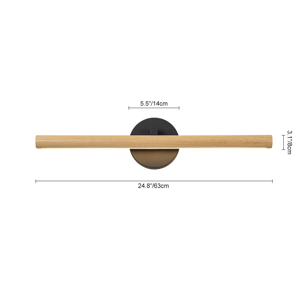 Dimmable LED Rotatable Linear Wooden Vanity Sconce Picture Light - Image 8