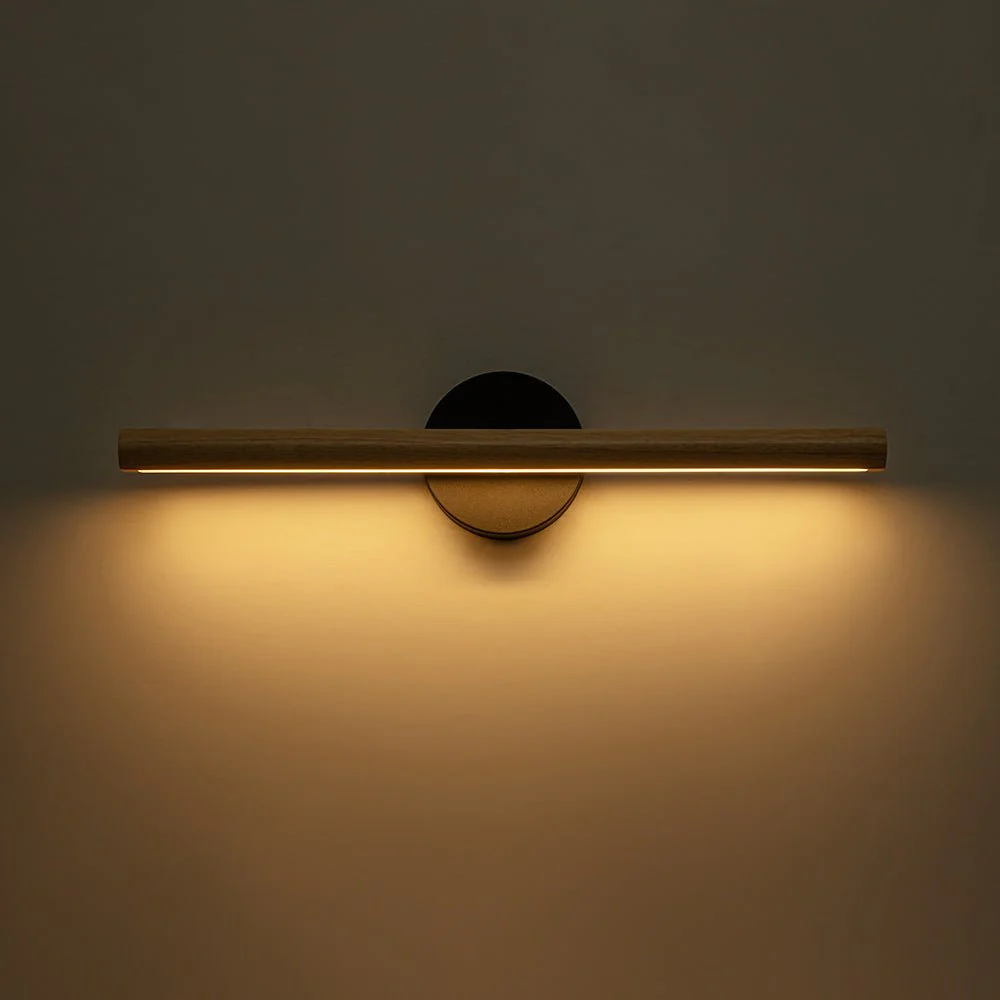 Dimmable LED Rotatable Linear Wooden Vanity Sconce Picture Light - Image 9