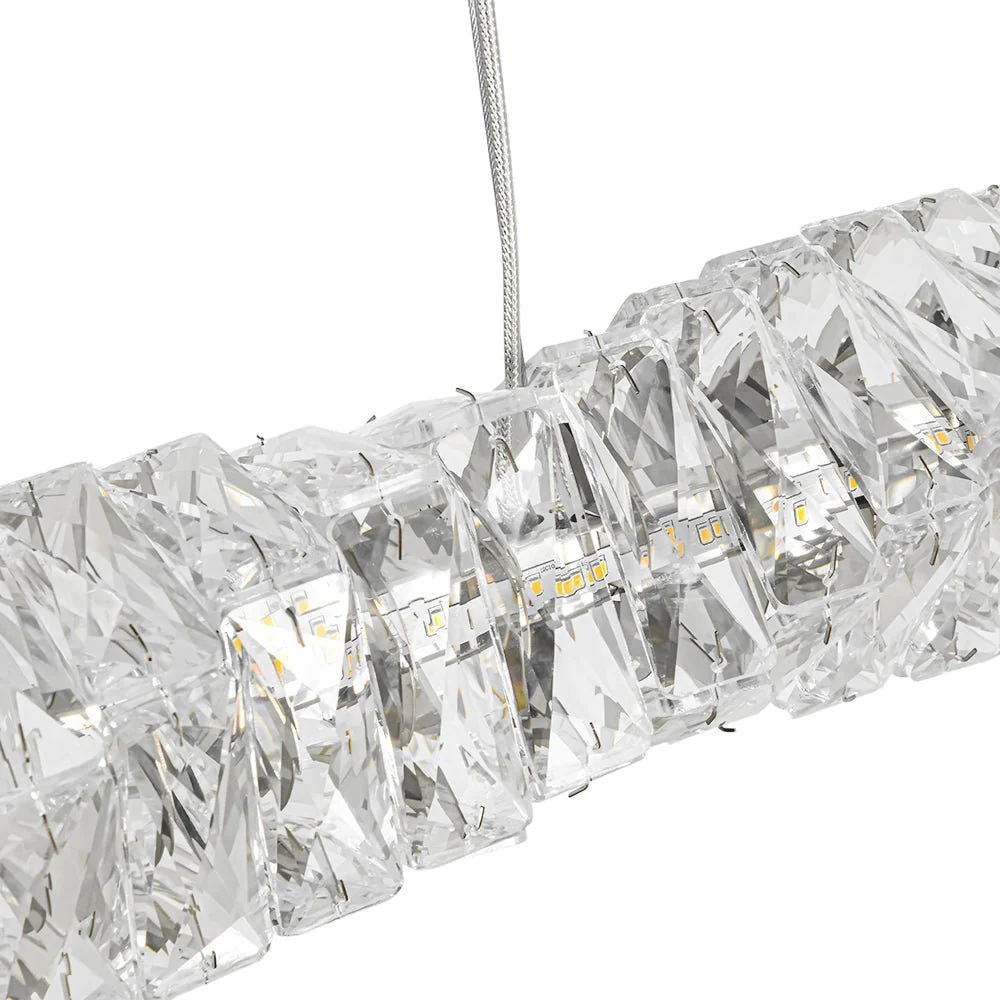 Dimmable LED Twisted Crystal Linear Island Chandelier - Image 13