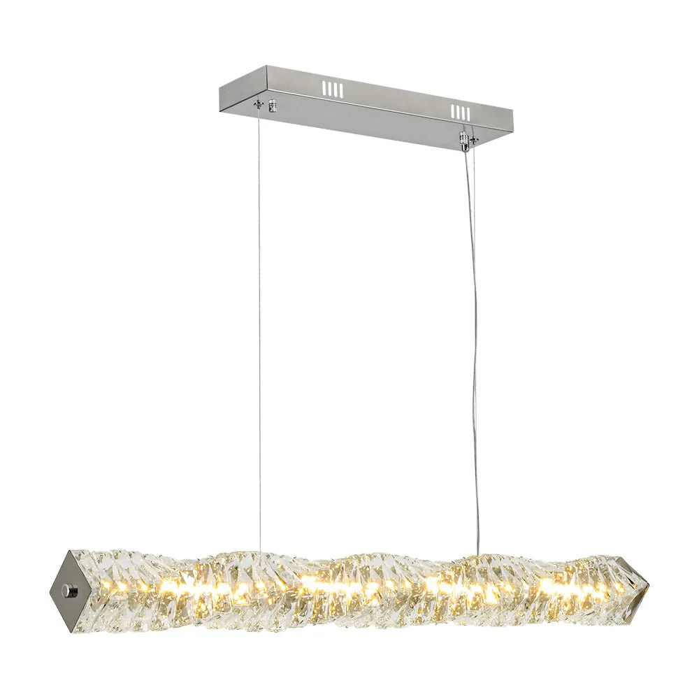 Dimmable LED Twisted Crystal Linear Island Chandelier - Image 7
