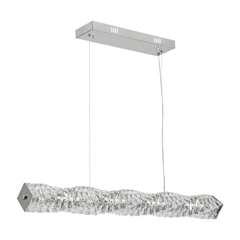 Dimmable LED Twisted Crystal Linear Island Chandelier - Image 8