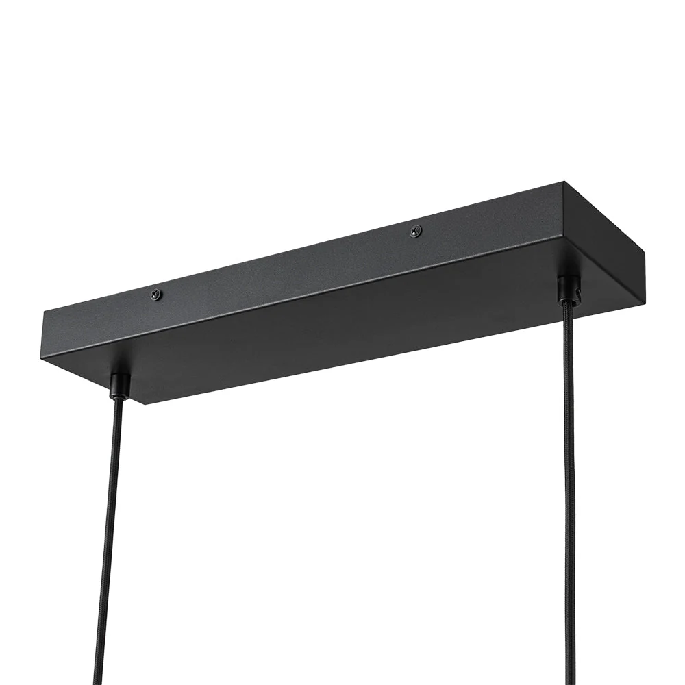 (OpenBox) Dimmable LED Walnut Wood Grain Linear Island Chandelier - Image 11