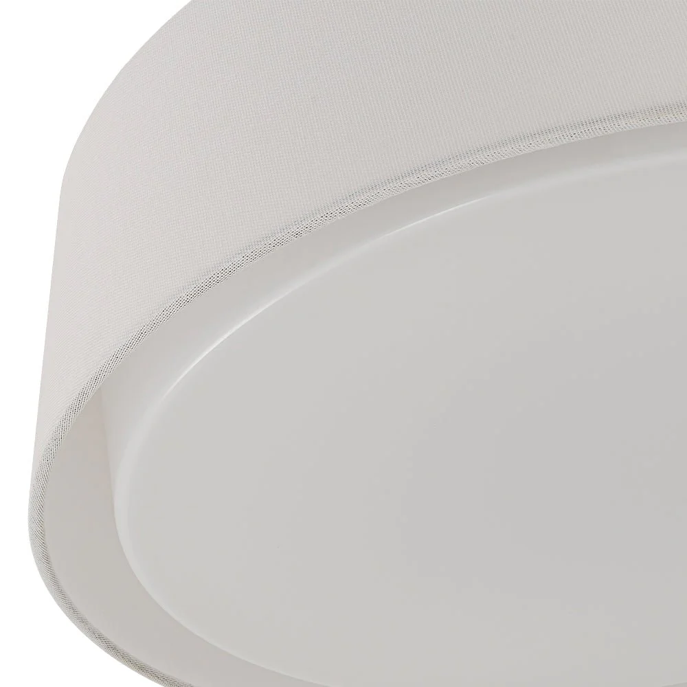 Dimmable LED White Fabric Milky Glass Drum Ceiling Light - Image 11