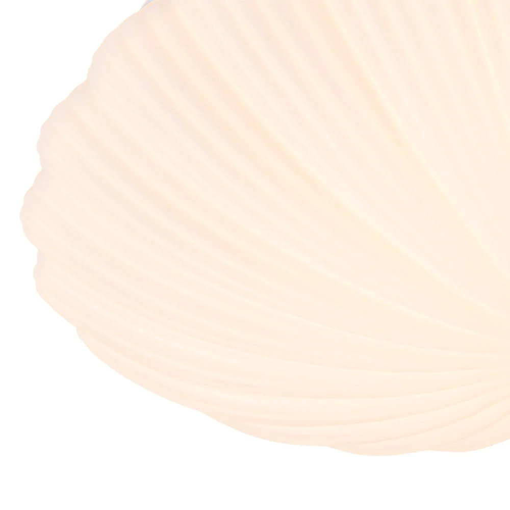 Dimmable LED White Ribbed Glass Scalloped Ceiling Light - Image 10