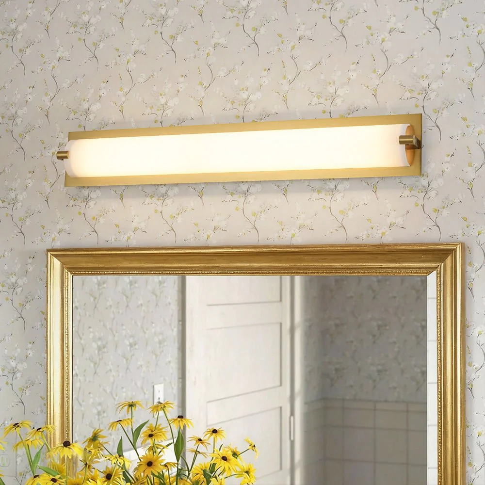Dimmable LED Wide Linear Frosted Glass Tube Vanity Wall Lamp