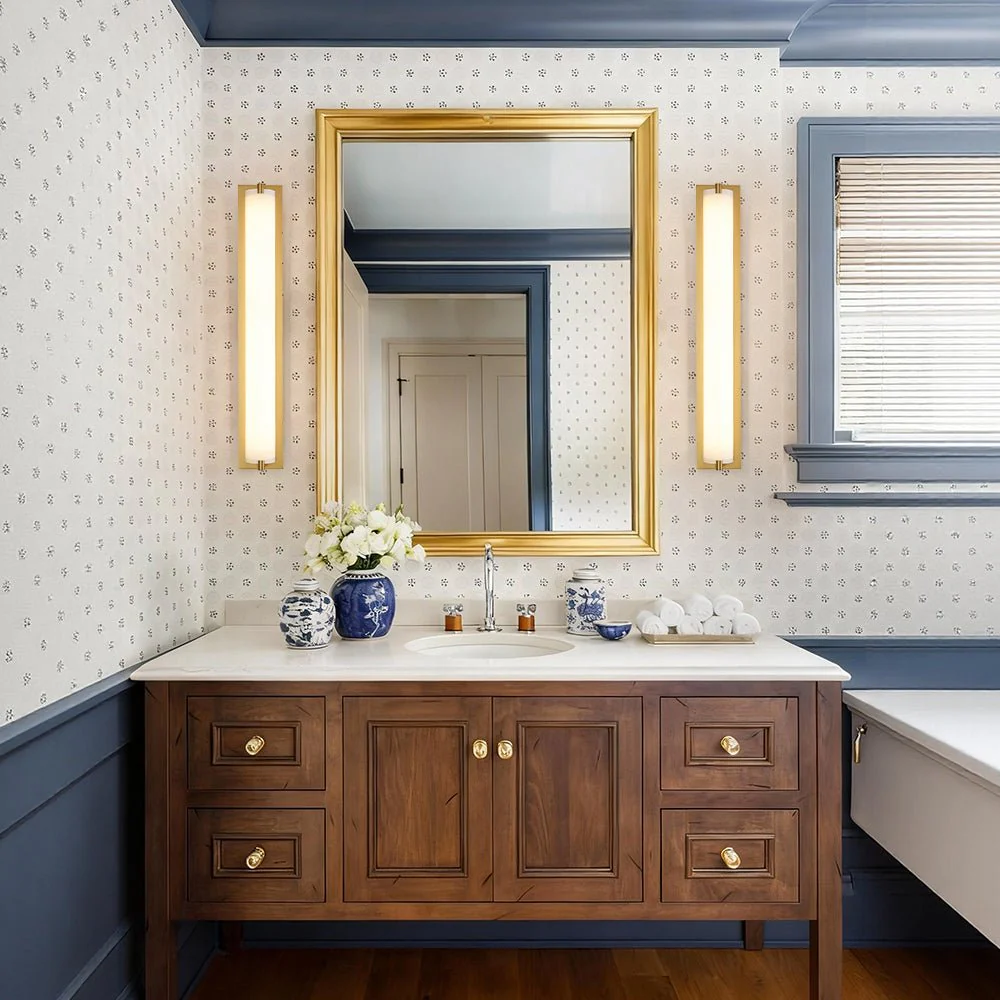 Dimmable LED Wide Linear Frosted Glass Tube Vanity Wall Lamp - Image 2